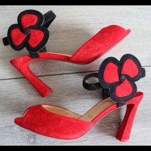 Christian Louboutin Red Flower AnkleStrap Sandal